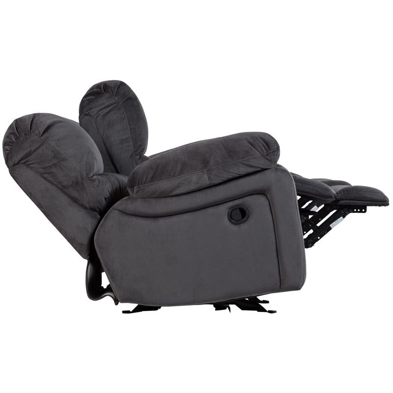 Ramsey Transitional Reclining Gliding Console Loveseat - Steel Blue