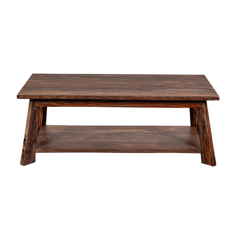Porter Designs Kalispell Solid Sheesham Wood Coffee Table in Harvest