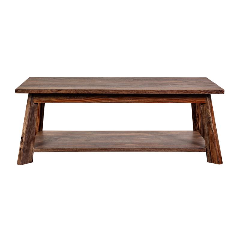 Porter Designs Kalispell Solid Sheesham Wood Coffee Table in Harvest