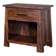 Porter Designs Kalispell Sheesham Solid Wood 1-Drawer Bedroom Nightstand in Harvest