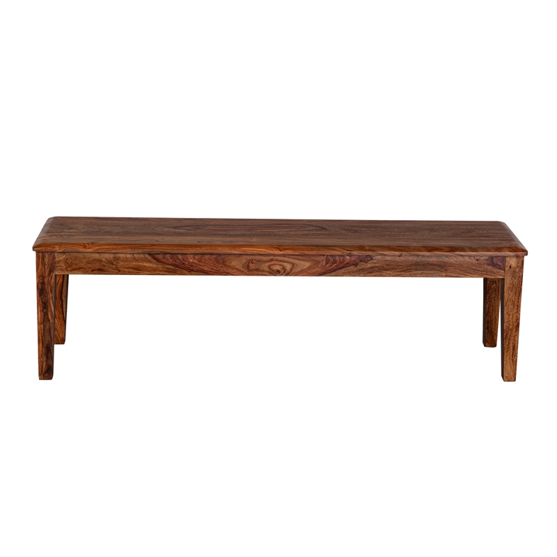 Porter Designs Sonora Solid Sheesham Wood Dining Bench in Brown