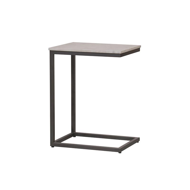 Porter Designs Pavia Solid Marble Top C Table in White (Set of 2)
