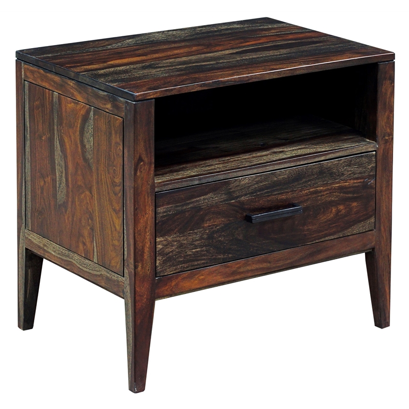 Porter Designs Fall River Solid Sheesham Wood Nightstand - Brown.