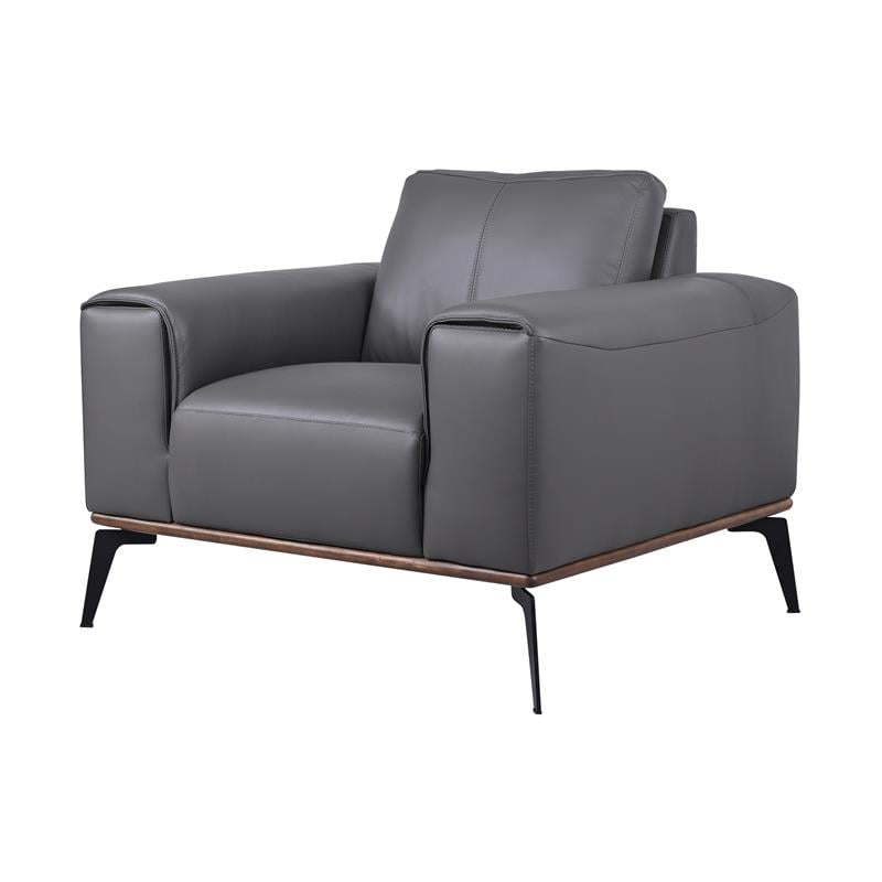 Porter Designs Pietro Top Grain Leather Chair - Gray