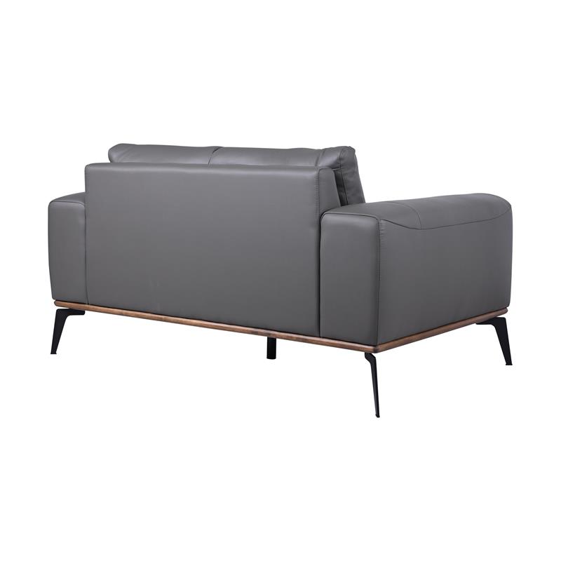 Porter Designs Pietro Top Grain Leather Loveseat - Gray