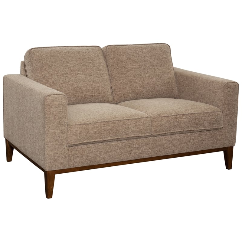 Sitswell Annie Wood Trim Loveseat - Cream