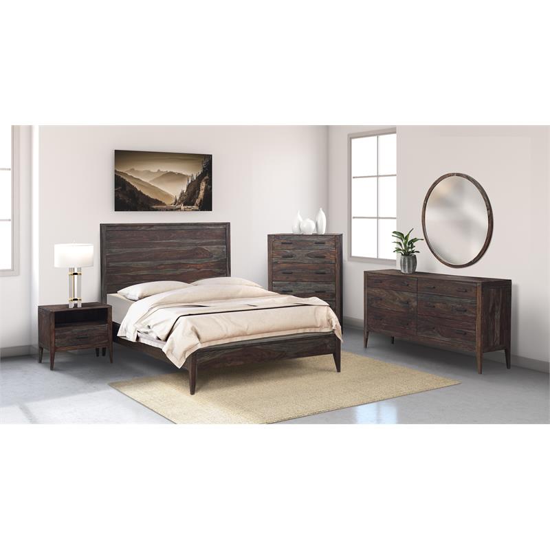 Porter Designs Fall River Solid Sheesham Wood Bed - Gray.