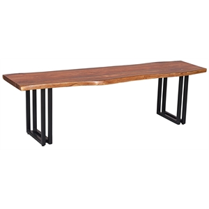 Porter Designs Manzanita Solid Sheesham Wood Dining Bench - Brown