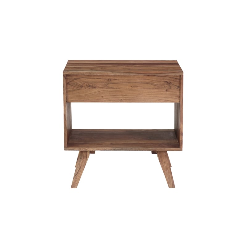 Porter Designs Fusion Solid Sheesham Wood Nightstand - Light Brown