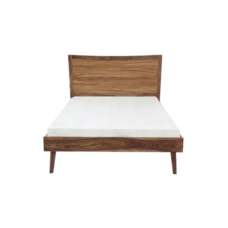 Porter Designs Fusion Solid Sheesham Wood Queen Bed - Light Brown