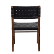 Porter Designs Kier Genuine Leather Basket-Woven Dining Chair - Brown