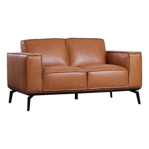 Porter Designs Carina Top Grain Leather Loveseat - Brown