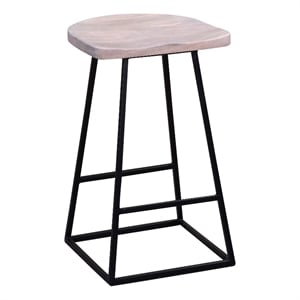 Clement Solid Wood 24&quot Bar Stool - White