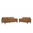 Porter Designs Soria Top-Grain Leather Upholstered Sofa in Camel