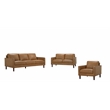 Porter Designs Soria Top-Grain Leather Upholstered Sofa in Camel