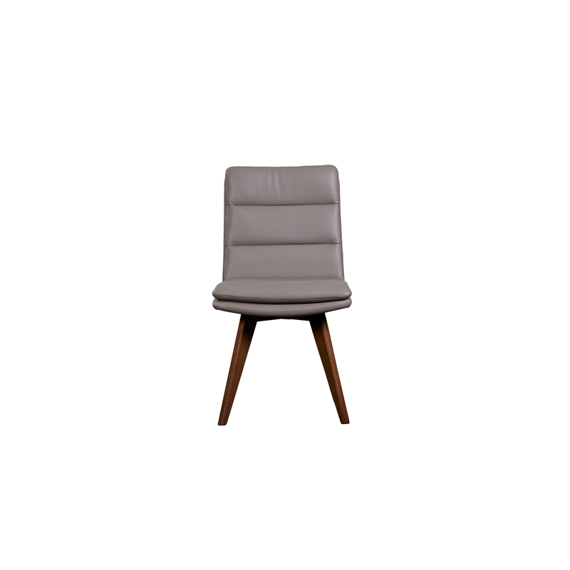 Porter Designs Castor Genuine Leather Dining Chair in Gray (Set of 2)