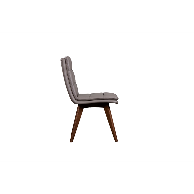 Porter Designs Castor Genuine Leather Dining Chair in Gray (Set of 2)