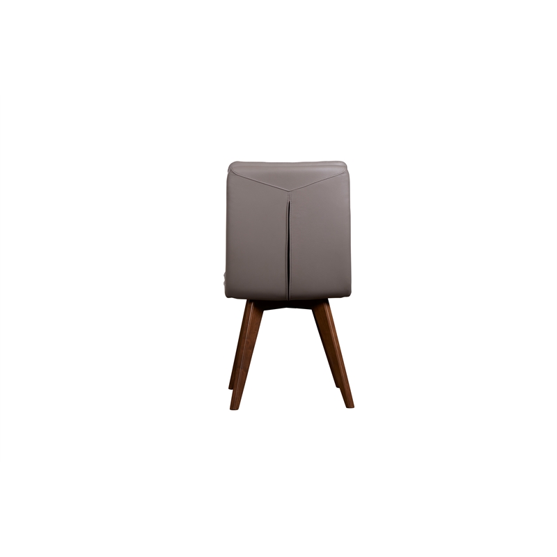 Porter Designs Castor Genuine Leather Dining Chair in Gray (Set of 2)