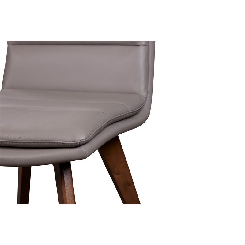 Porter Designs Castor Genuine Leather Dining Chair in Gray (Set of 2)