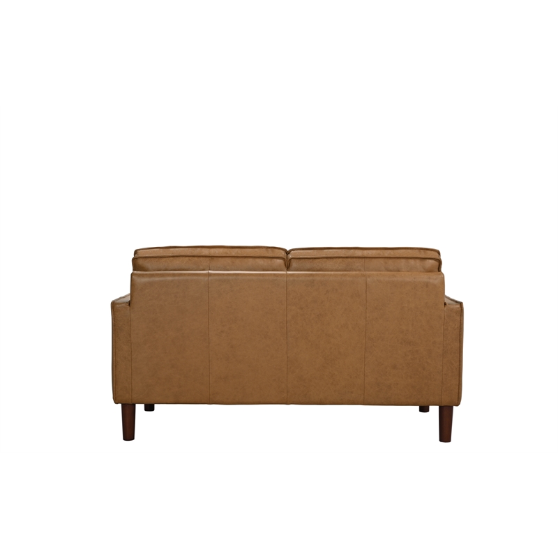 Porter Designs Soria Top-Grain Leather Loveseat - Brown