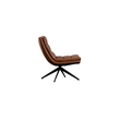 Porter Designs Cetus Leather Swivel Accent Chair - Brown