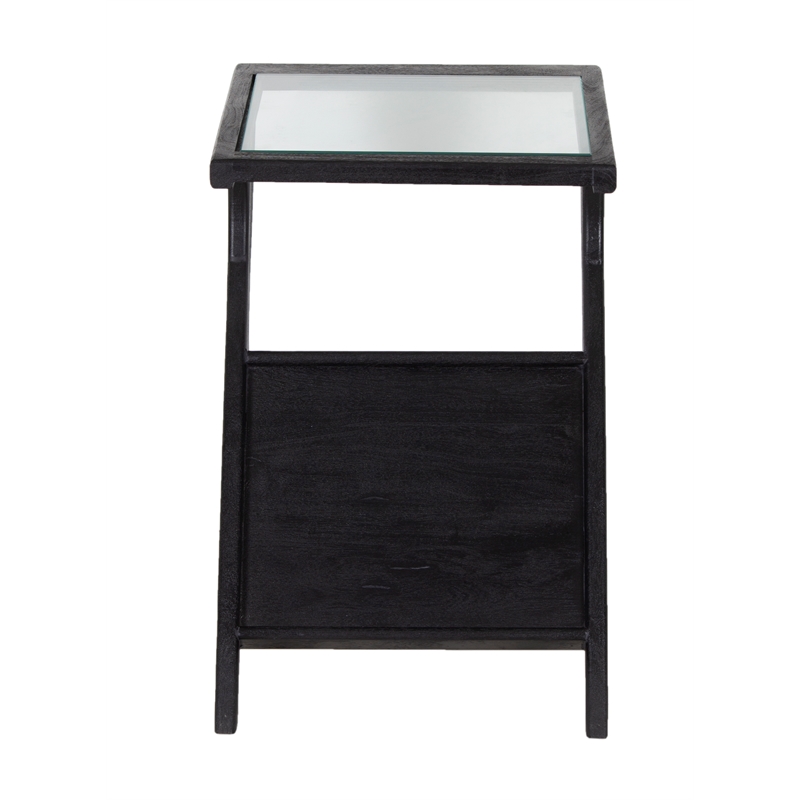Porter Designs Canberra Solid Mango Wood End Table - Black