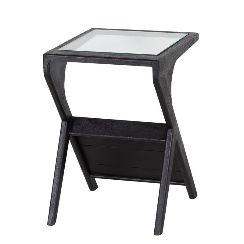 Porter Designs Canberra Solid Mango Wood End Table - Black