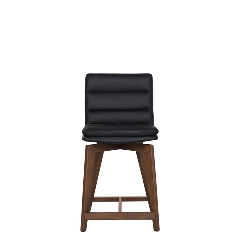Porter Designs Castor Genuine Leather Counter Chair - Black