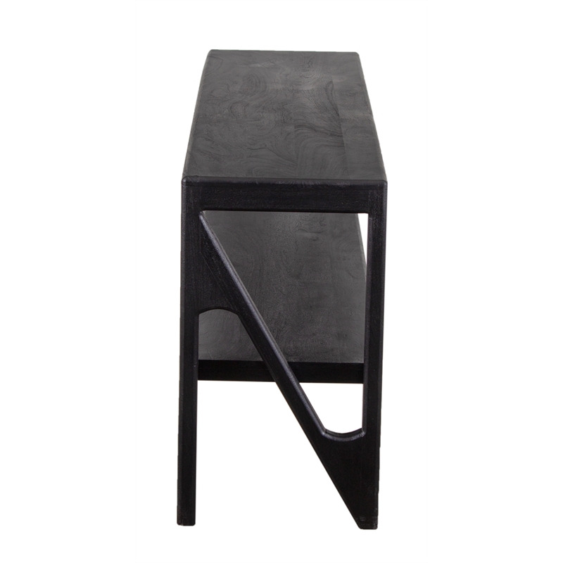 Porter Designs Canberra Solid Mango Wood TV Stand - Black