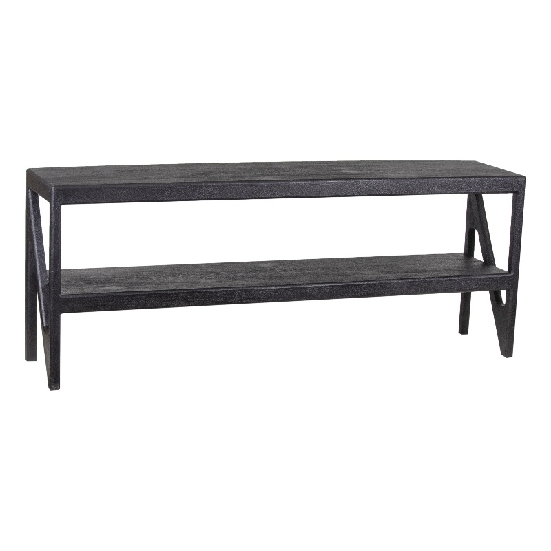 Porter Designs Canberra Solid Mango Wood TV Stand - Black