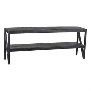 Porter Designs Canberra Solid Mango Wood TV Stand - Black