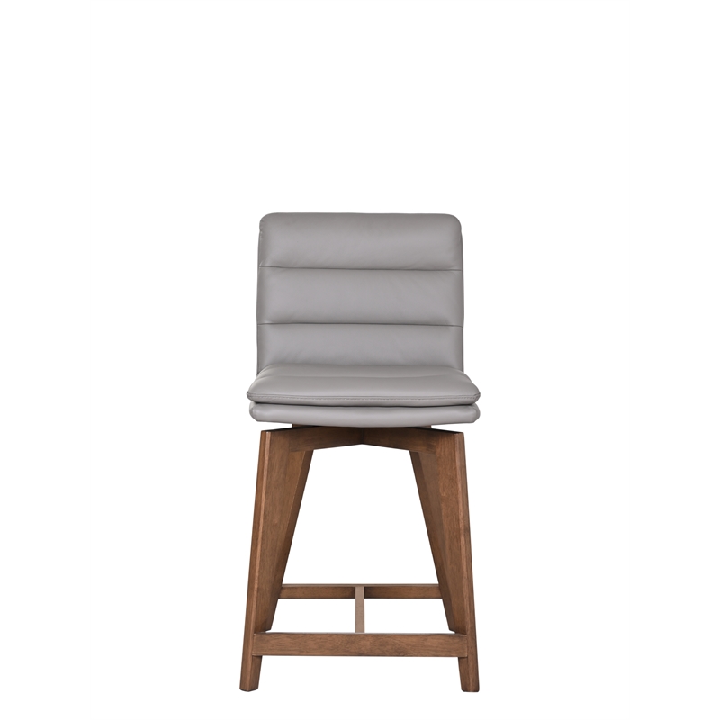 Porter Designs Castor Genuine Leather Counter Chair - Gray