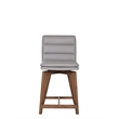 Porter Designs Castor Genuine Leather Counter Chair - Gray