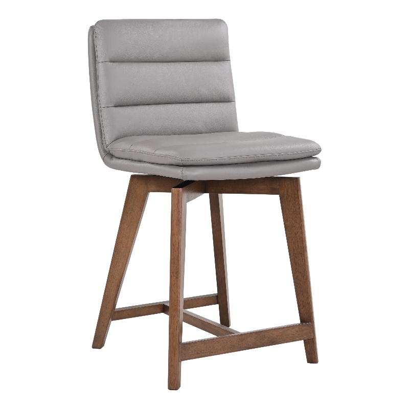 Porter Designs Castor Genuine Leather Counter Chair - Gray