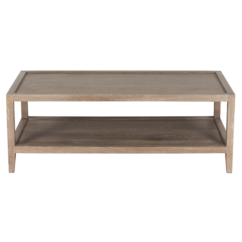 Porter Designs Lowell Solid White Oak Wood Coffee Table - Brown