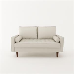 Kingway Furniture Faux Leather Genoa Living Room Loveseat In White