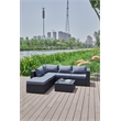 Kingway Furniture Venor Grey Wicker/Rattan Sectional with Glass top Coffee table