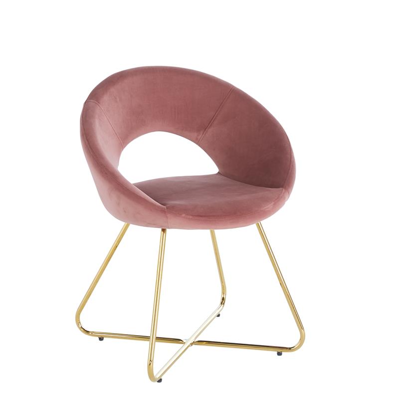 Kingway Furniture Trancy Velvet 2-PC Accent Chair in Pink