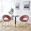 Kingway Furniture Trancy Velvet 2-PC Accent Chair in Pink