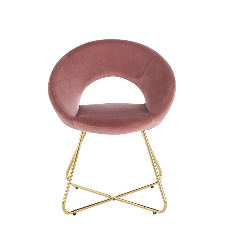 Kingway Furniture Trancy Velvet 2-PC Accent Chair in Pink