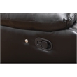 Donivi LED Faux Leather Reclining Sectional in Black