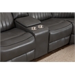 Paleremo Faux Leather Sectional with LED USB Speaker Wireless Charger in Gray