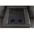 Paleremo Faux Leather Sectional with LED USB Speaker Wireless Charger in Gray