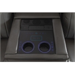 Paleremo Faux Leather Sectional with LED USB Speaker Wireless Charger in Gray