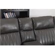 Paleremo Faux Leather Sectional with LED USB Speaker Wireless Charger in Gray