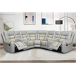 Kamiri 5 - Piece Faux Leather Reclining Two-Tone Sectional in Beige