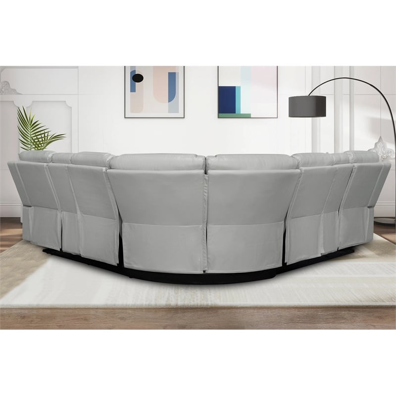 Kamiri 5 - Piece Faux Leather Reclining Two-Tone Sectional in Beige