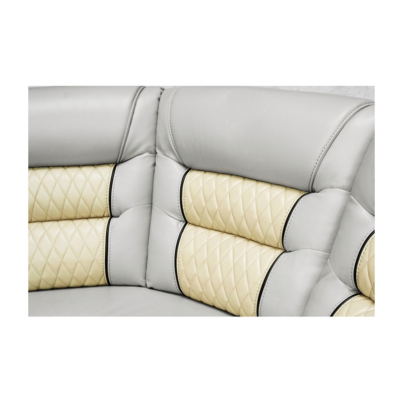 Kamiri 5 - Piece Faux Leather Reclining Two-Tone Sectional in Beige
