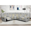 Kamiri 5 - Piece Faux Leather Reclining Two-Tone Sectional in Beige