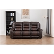 Ilyiano Two Tone Faux Leather Livingroom Reclining Sofa In Brown